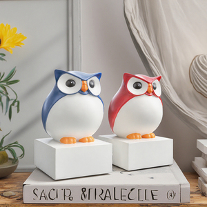 Nordic Style Home Interior Decoration Cute Cartoon Owl Decorative <strong>Objects</strong> Resin Craft Bookends Custom Bookends - Product Image 2