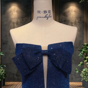 <span class=keywords><strong>Robe</strong></span> <span class=keywords><strong>de</strong></span> soirée personnalisée à paillettes couleur unie, bustier, avec nœud sur le devant, silhouette sirène/trompette, longueur ras du sol, pour mère <span class=keywords><strong>de</strong></span> la mariée, ornée <span class=keywords><strong>de</strong></span> fleurs et <span class=keywords><strong>de</strong></span> strass - Product Image 4