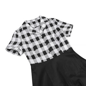 1950s Retro Swing Dress Paty Ladies Plaid Cotton Shirt Vestidos Mujeres Elegante Vintage <span class=keywords><strong>Rockabilly</strong></span> Dress - Product Image 4