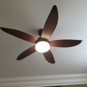 Ventilatore da soffitto in stile europeo moderno con 5 pale e luce a LED con motore a corrente continua Dimmable ABS corpo telecomando interruttore 110V/220V - Product Image 1