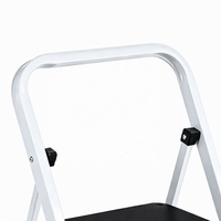 Fournisseur PRO - Échelle pliante en acier à 3 marches, large, antidérapante, avec marches rembourrées, main courante, portable, antirouille, capacité 150 kg, pour escalier et salle de sport