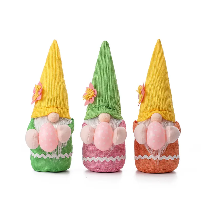 GL-104 Gnome De Pâques Lapin En Peluche Poupée Décor avec L'oeuf De Pâques pour les Enfants Printemps De Pâques Décorations pour La Maison Arbre Ornements
