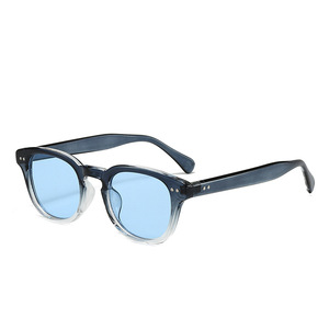 Gafas de Sol Redondas Retro con Montura Completa, Lentes Azules con Protección UV400, Estilo Unisex para Adultos - Product Image 1