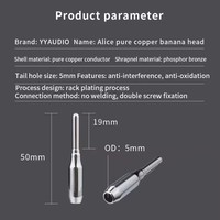 Connecteur banane en cuivre pur pour câble de haut-parleur DIY, fiches bananes mâles, connecteur jack bullet pour amplificateur OEM YY-BNN-S