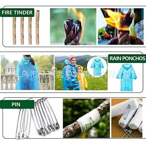 ชุดอุปกรณ์เอาตัวรอดกลางแจ้ง Creatar 30 in 1 พร้อมมีด เข็มทิศ ไฟฉาย สำหรับตั้งแคมป์ เดินป่า อุปกรณ์ฉุกเฉิน สีดำ - Product Image 3