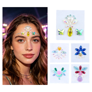 Autocollants adhésifs en gros pour femmes, bijoux de visage, maquillage, diamants, strass pour les yeux et le visage, tatouages temporaires pour festivals et raves - Product Image 4