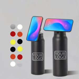 Termo Magnético Portátil Personalizado de 24oz para Deportes y Viajes, Botella de Agua con Tapa Magnética y Soporte para Teléfono con Pajita - Product Image 1