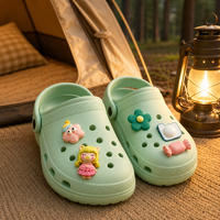 Breloques 3D Patte de Chien pour Sacs et Chaussures d'Enfants en PVC avec Boucle et Décorations Florales