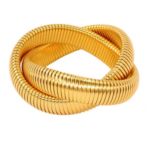 Fashion Personalized Jewelry Gold Stainless Steel <b>Bracelets</b> Stretch Snake <b>Bangle</b> <b>Bracelets</b> for Women Men - Product Image 1