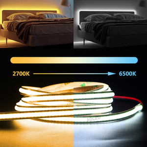 Listé UL Free Cut 576 puces 2700K-6500K Tunable White cct cob led strip 8mm 16 w/m Cut Anywhere Dimmable White 24V led strip cob - Product Image 5