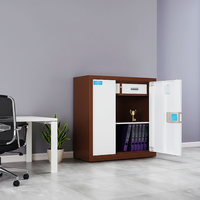 Archivador de 2 Cajones de Acero Resistente, Ajustable, Moderno, Ignífugo, Ahorra Espacio, con Cerradura de Alta Seguridad, para Escuela o Almacén