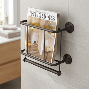 Autre porte-revues mural avec porte-papier toilette en bronze - Product Image 2