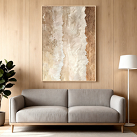 Peinture à l'huile abstraite minimaliste faite à la main, tons terreux, toile texturée, œuvre d'art Wabi Sabi pour maison contemporaine