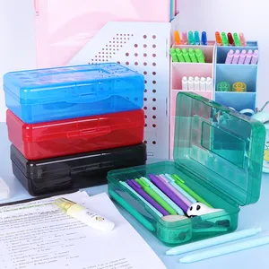 SUNSHING Plastic Pencil Case Desk Organizer Kids Accessories Sign Brush Pen Case Marker Watercolor Pen Box Pen Writing Tool Case