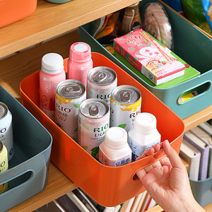 Plastic Storage <b>Bin</b> Rectangle No Lid For Home <b>Kitchen</b> Desk Organization White Gray Apricot Color - Product Image 4