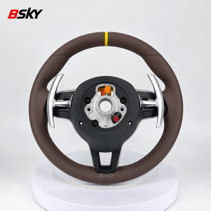 Volante de Cuero Color Café al Por Mayor para <span class=keywords><strong>Porsche</strong></span> 991 996 997 987 718 Cayenne <span class=keywords><strong>Cayman</strong></span> GT2RS MACAN 970 TAYCAN - Product Image 3