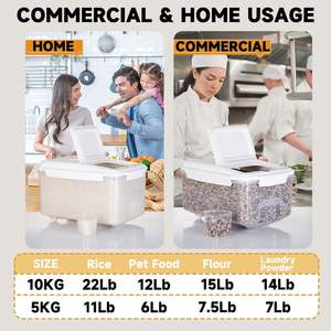 Wholesale <b>Large</b> Capacity Clear Plastic Rice Dispenser Box and Measuring <b>Cup</b> Sealed Grain Storage Container for Food Storage - Product Image 2