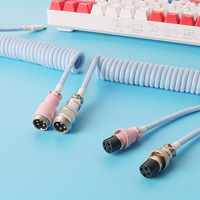 Cable de teclado en espiral, Conector de color aviador, usb c, cable de teclado
