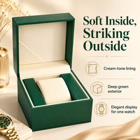 Boîte à montre en cuir avec logo personnalisé, boîte de rangement pour bijoux en cuir de luxe, doublure en cuir carrée, pour boutique de cadeaux
