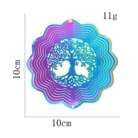 Carillon éolien cinétique rotatif 3D en acier inoxydable avec effet visuel fluide, décoration suspendue pour jardin, cour et terrasse extérieurs