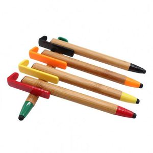 Stylo tactile 2 en 1 écologique en bois de bambou pour souvenirs personnalisés et cadeaux promotionnels - Product Image 3