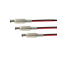 Cable de Extensión de Alimentación CC Impermeable DC5525 Macho a Hembra, 18AWG, Metálico, con Tuerca de Sujeción