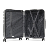 Valise de voyage de haute qualité en PC avec logo personnalisé, coque rigide, roulettes silencieuses, grande capacité, ensemble de bagages