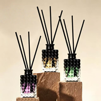 Diffuseur de parfum d'intérieur sans flamme à motif diamant carré gaufré, senteurs d'huiles essentielles fraîches et longue durée, aromathérapie