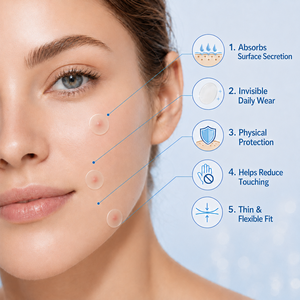 CL Cerotti Idrocolloidali Coreani Personalizzati Invisibili con Acido Salicilico per Acne e Brufoli, Migliori Cerotti Rotondi Carini Anti-Acne per Tutto il Viso - Product Image 3