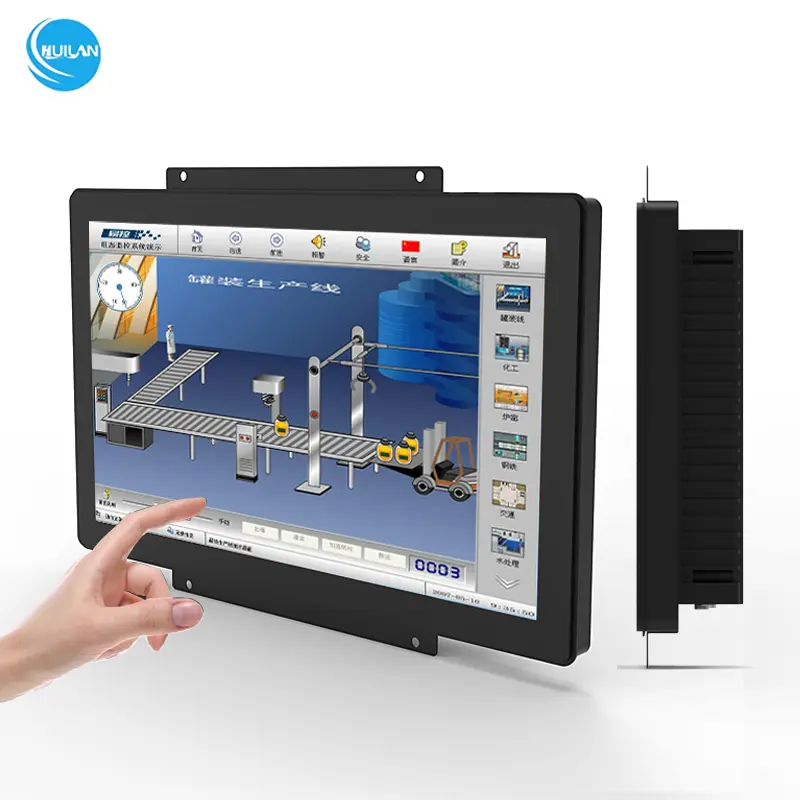 Embedded 21.5 inch 1920x1080 IP65 industrial lcd monitor open frame vga monitor waterproof capacitive touch screen monitor