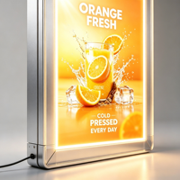 Cajas de Luz LED Ultrafinas de 8mm para Publicidad en Escaparates de Tiendas, 3000K-6000K, Letrero Retroiluminado de Pared