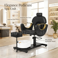 Fauteuil de Barbier Hydraulique Professionnel avec Bassin de Pédicure et Bain de Pieds – Mobilier de Salon de Luxe pour Barbier (Silla De Barbero)