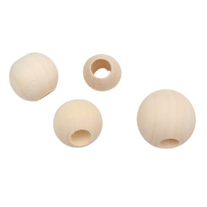 Perles en bois 10-30 mm, couleur naturelle, rondes, en vrac, pour la fabrication de bracelets, origine Yiwu - Product Image 2