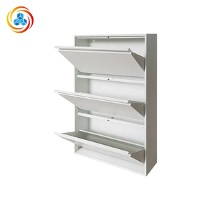 Armoire à chaussures contemporaine en acier mince pour la maison, meuble élégant pour salon avec rangement pour appartements - Product Image 5