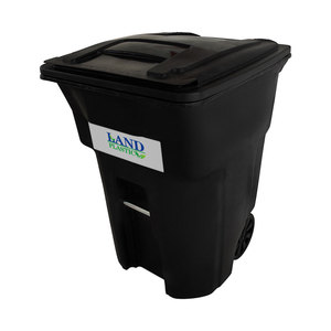 LAND LDGC64G-1 Poubelle rectangulaire à roulettes en PP vert écologique de 32, 48, 64, 96 gallons avec couvercle pour usage intérieur/extérieur - Product Image 2