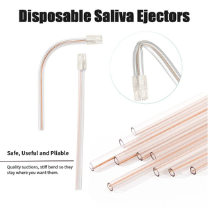 Puntas de eyector de saliva desechables 2024, tubo blanco, punta azul, 150 mm, 6.5 mm de diámetro, PVC, alambre de hierro chapado en cobre, flexible - Product Image 5