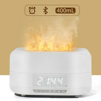 Humidificateur de flamme de parfum intelligent réglable professionnel diffuseur d'arôme de feu de brume essentielle avec haut-parleur Bluetooth réveil