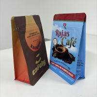 Sachet d'emballage pour café avec fermeture éclair, pochette en plastique pour aliments secs, sachet en aluminium pour thé, pochette personnalisée à fond plat pour snacks, noix et aliments pour animaux de compagnie