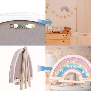 Planche à lettres en bois peint arc-en-ciel lettres modifiables lettres en feutre pour bébé annonces tenture murale décor idées d'étape - Product Image 4