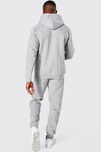 Survêtement de sport en molleton 100% coton biologique de haute qualité OEM / Veste à rayures latérales Pantalon personnalisé pour homme - Product Image 2