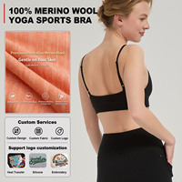 Soutien-gorge de sport 100 % laine mérinos pour femme, bretelles fines, idéal pour le yoga, évacuation de l'humidité, antibactérien, pour la gym et le fitness