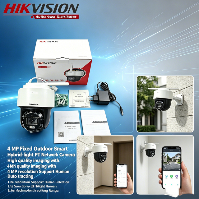 Hikvision DS-2DE2C400MWG-E 4MP Fixed Outdoor Smart Hybrid-light PT Long Range Night Vision Outdoor Tracking Surveillance Camera