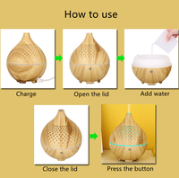 Portable Mini humidificateur électrique brume fraîche Grain de bois diffuseur d'huile essentielle à ultrasons arôme aromathérapie