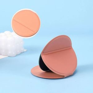 Custom logo Printed Travel Portable Pu Leather <b>Foldable</b> Makeup <b>Mirror</b> Mini Folding Round Compact <b>Mirror</b> - Product Image 4