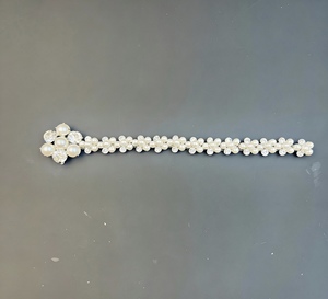 Nouvelle chaîne en cuivre à fleurs <span class=keywords><strong>de</strong></span> prunier en strass et perles tridimensionnelles pour chaussures Mary Jane - Product Image 1