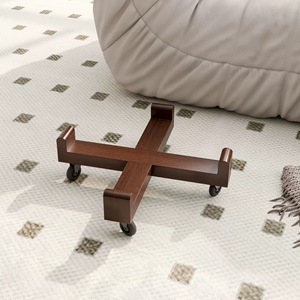Étagère de rangement en bois en forme de croix avec roulettes pour empiler tabourets et pantoufles, type sur pied - Product Image 1
