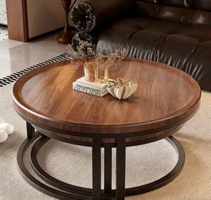 Table basse moderne en bois italienne, table <span class=keywords><strong>d</strong></span>'appoint durable et artistique pour salon et maison - Product Image 2