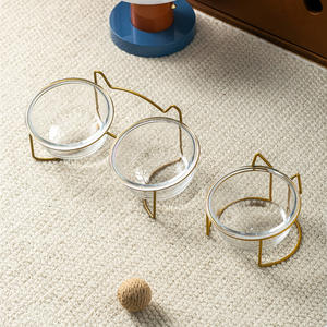 ชามอาหารสัตว์เลี้ยงแบบแก้วลา<span class=keywords><strong>ย</strong></span>เรียบ ปลอดสารพิษ เป็นมิตรกับสิ่งแวดล้อม พร้อมขาตั้งเหล็ก สำหรับสุนัขและ<span class=keywords><strong>แมว</strong></span> ขา<span class=keywords><strong>ย</strong></span>ส่ง - Product Image 2