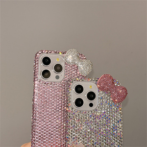 Carino fiocco <span class=keywords><strong>rosa</strong></span> 3D Glitter strass cassa del telefono per <span class=keywords><strong>iPhone</strong></span> Air 17 Pro Max donne ragazze Bling <span class=keywords><strong>Cover</strong></span> all'ingrosso del telefono accessori - Product Image 4