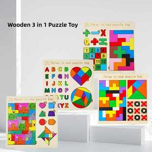 <span class=keywords><strong>Puzzle</strong></span> in Legno Montessori 3-in-1, Gioco Educativo Cognitivo e Giocattoli Tangram per Bambini, <span class=keywords><strong>Puzzle</strong></span> con Pioli - Product Image 2